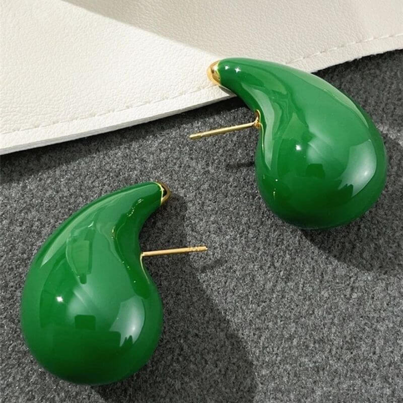 Amiya Green Gold Dome Earrings