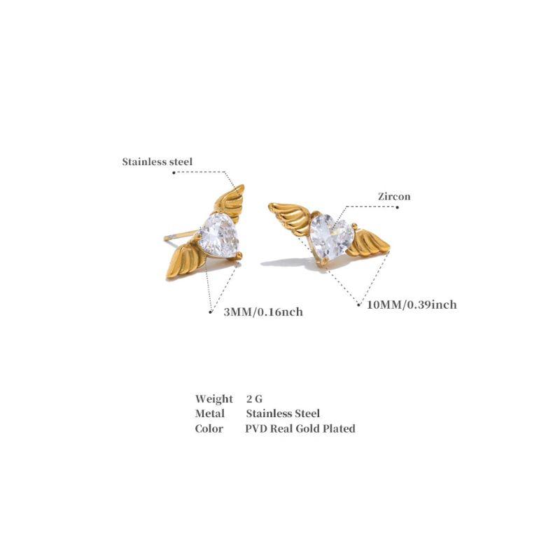 Wing Stud Diamond Earrings