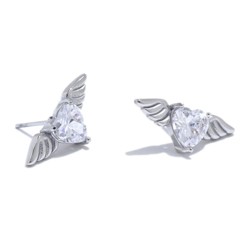 Wing Stud Diamond Earrings