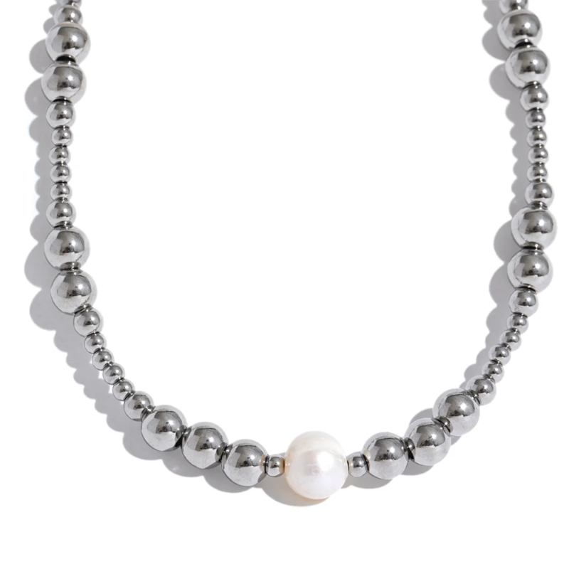 Beads & Natural Pearl Necklace