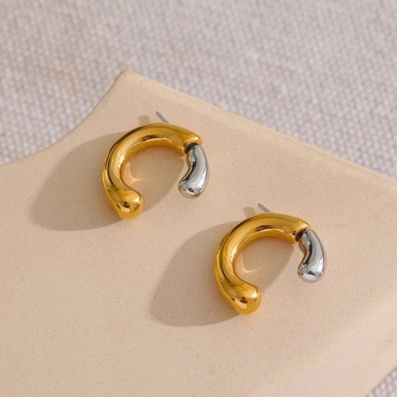 Two-Tone Minimalist Earrings