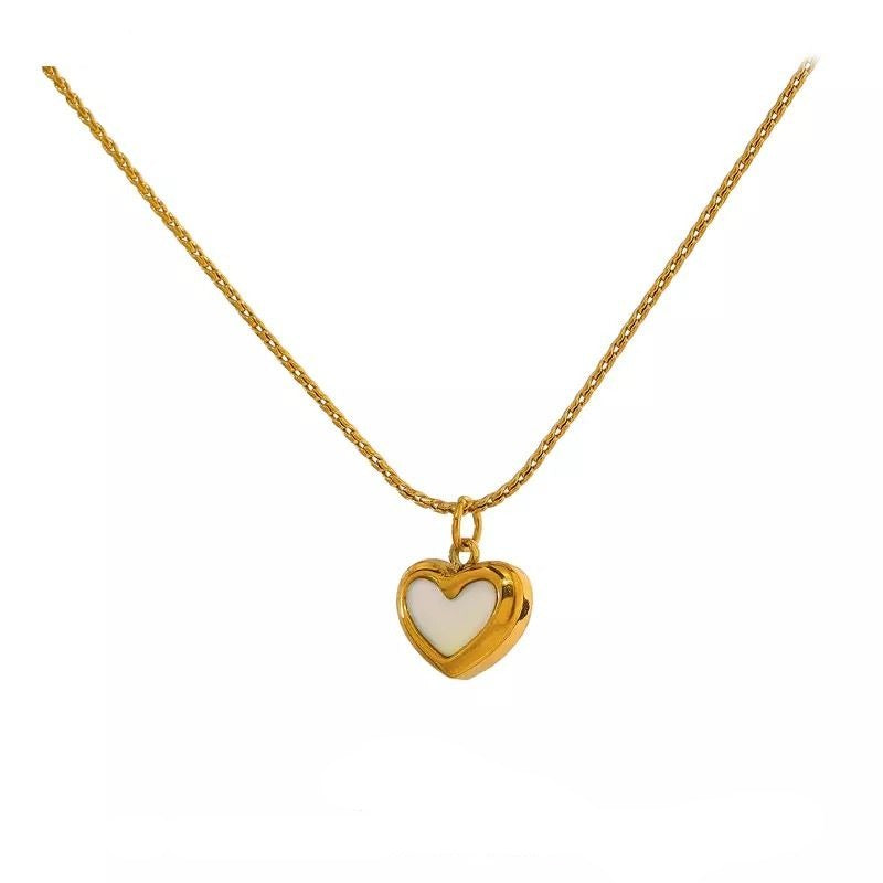 Heart Pendant Natural Shell Necklace