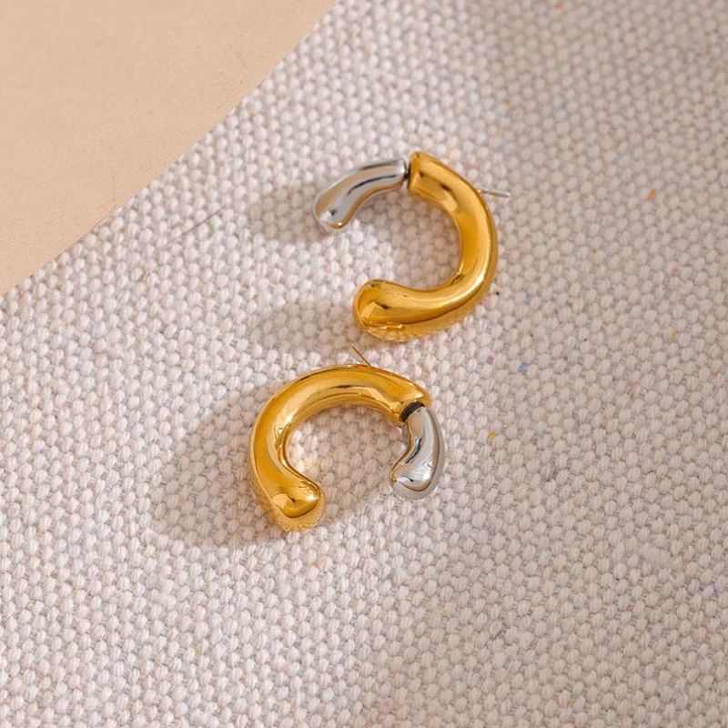 Two-Tone Minimalist Earrings