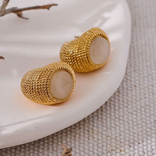 Vintage Stone Stud Earrings