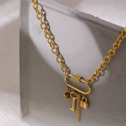 Lock Key Pendant Necklace