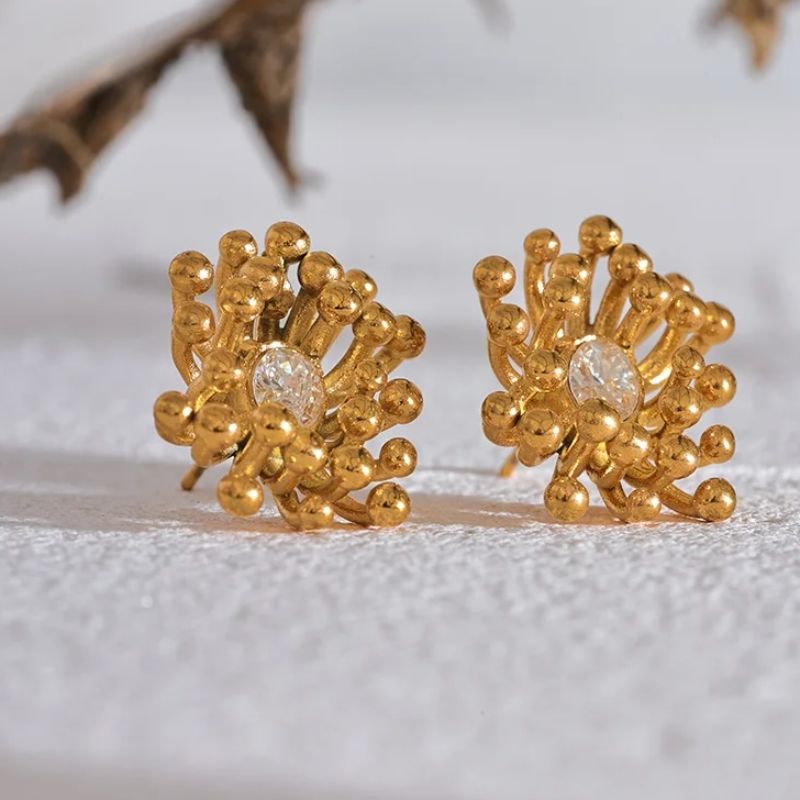 Reef Diamond Stud Earrings