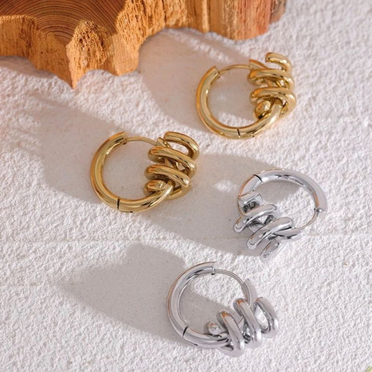 Kelly Twisted Gold Hoop Earrings