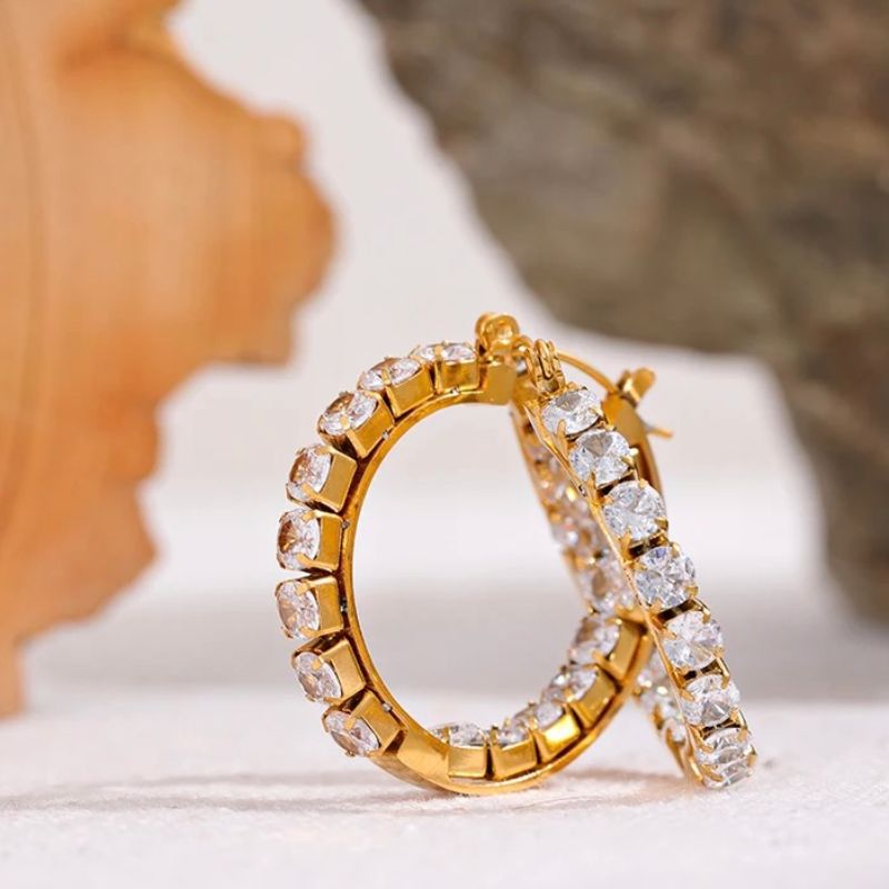 Diamond Hoop Earrings