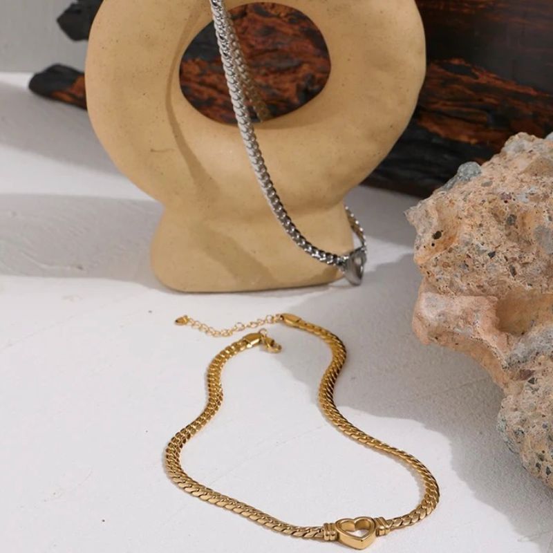 Jenna Cuban Link Heart Necklace