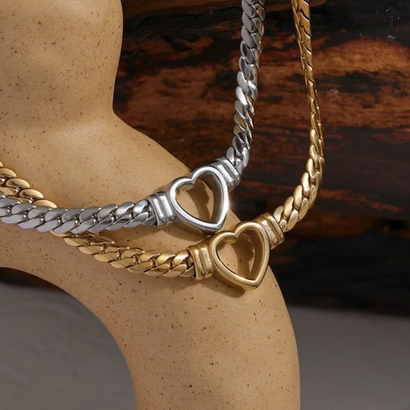 Jenna Cuban Link Heart Necklace