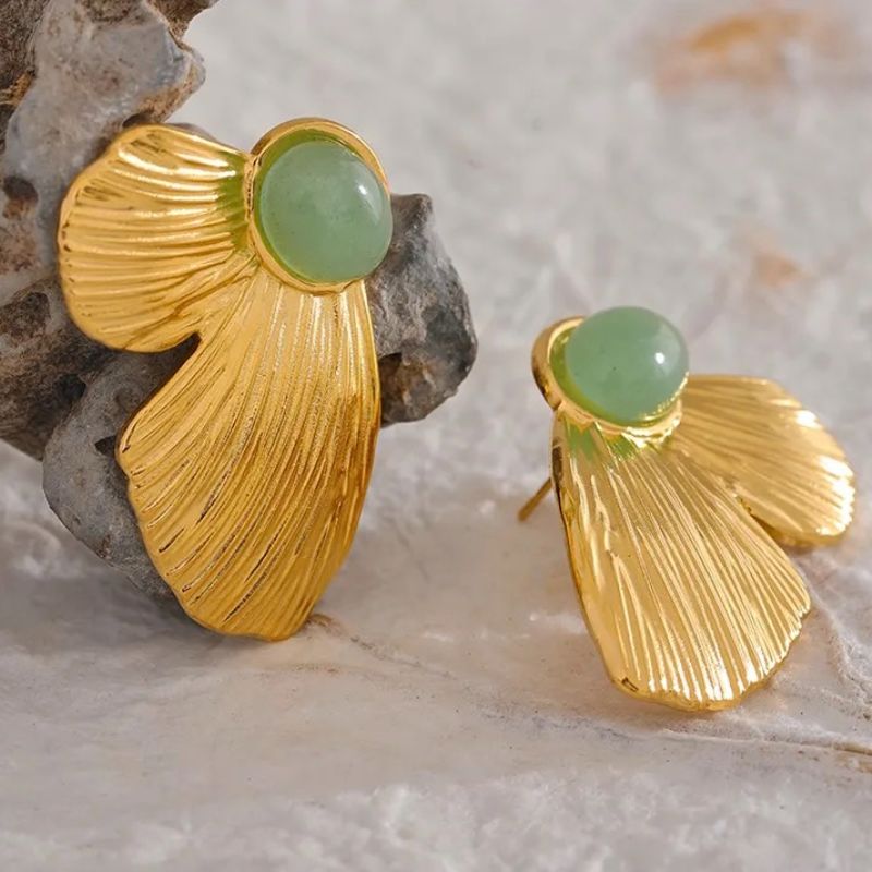 Keya Butterfly Green Agate Earrings