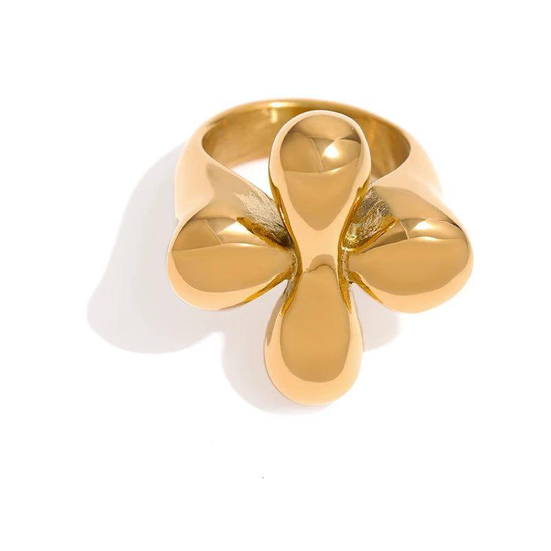 Chunky Gold Flower Ring