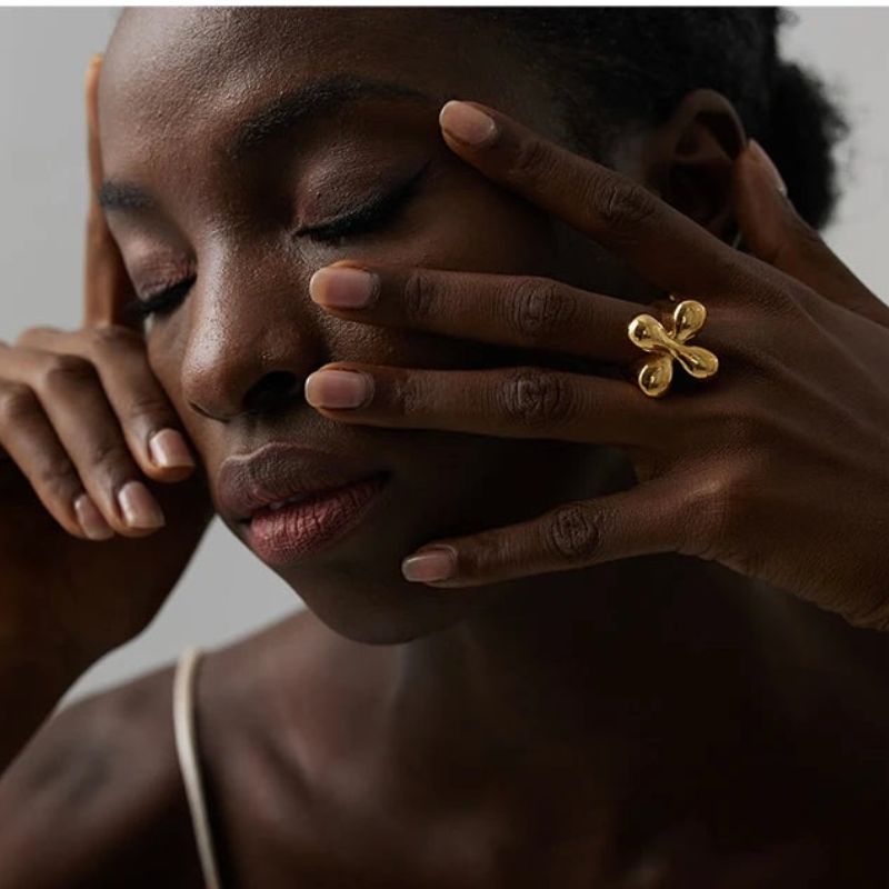 Chunky Gold Flower Ring