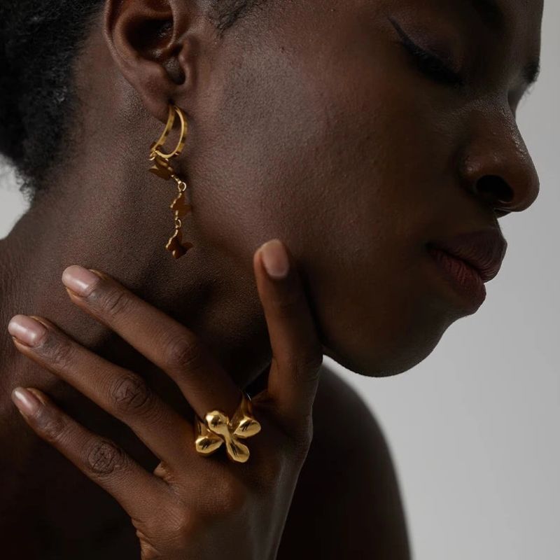 Chunky Gold Flower Ring