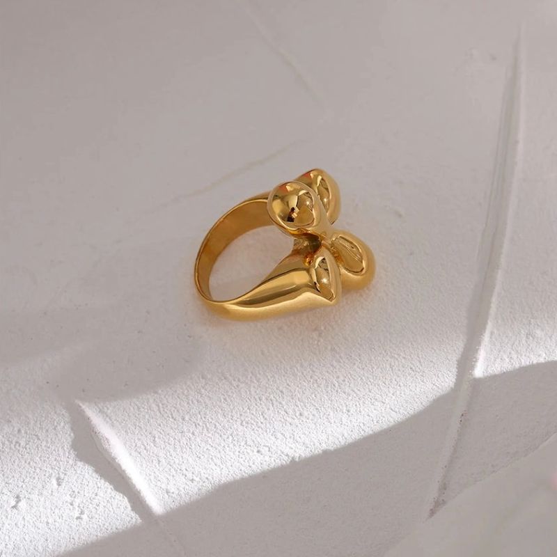 Chunky Gold Flower Ring